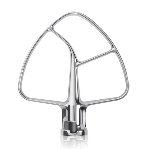 Cowbright K45B flat beater front view showing polished stainless steel for even mixing