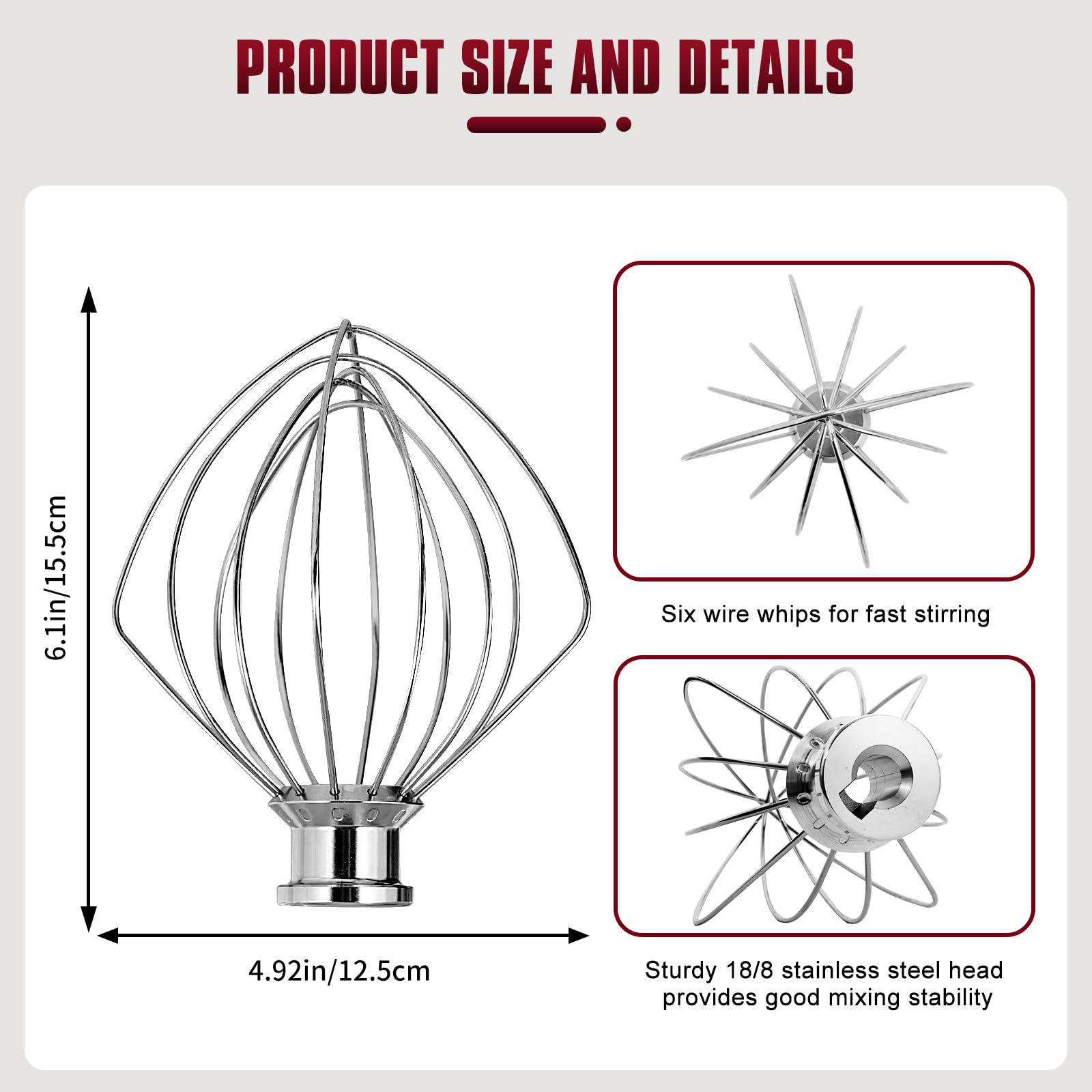 Cowbright K45WW stainless steel wire whip for durable, rust-free whipping
