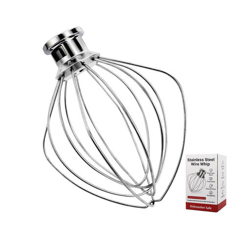 Cowbright K45WW whisk attachment showing dishwasher-safe stainless steel design for easy cleaning