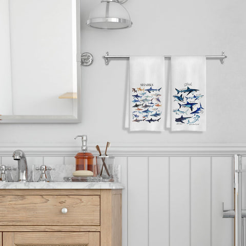 COWEB Shark Towels Set of 2 highlights absorbent material for fast spill cleanup.