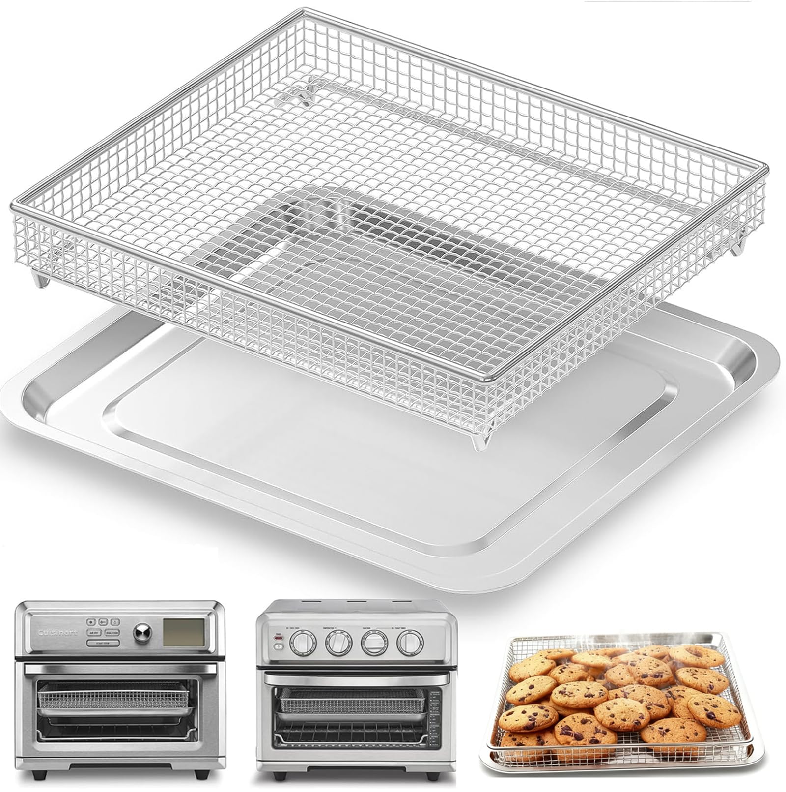 COWHERDING air fryer tray fits Cuisinart TOA-60/TOA-65/TOA-70 for reliable home cooking
