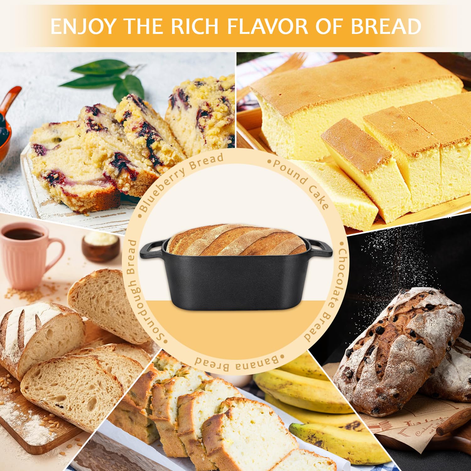 COWORM 3.6QT includes bread recipes and oven mitts for safer baking