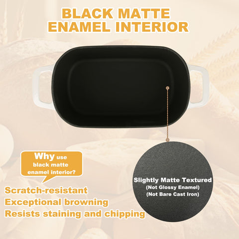 Coworm black matte enamel interior close-up emphasizes browning and stain resistance