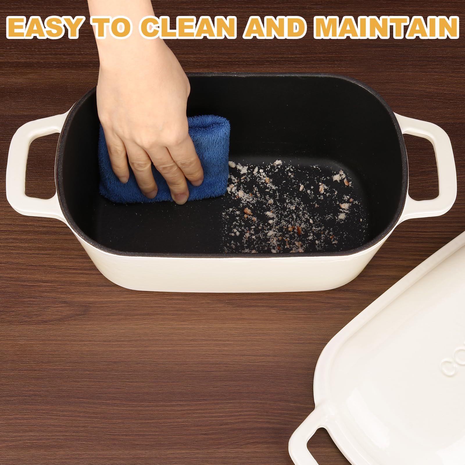 Coworm enamel surface is easy to clean with warm soapy water
