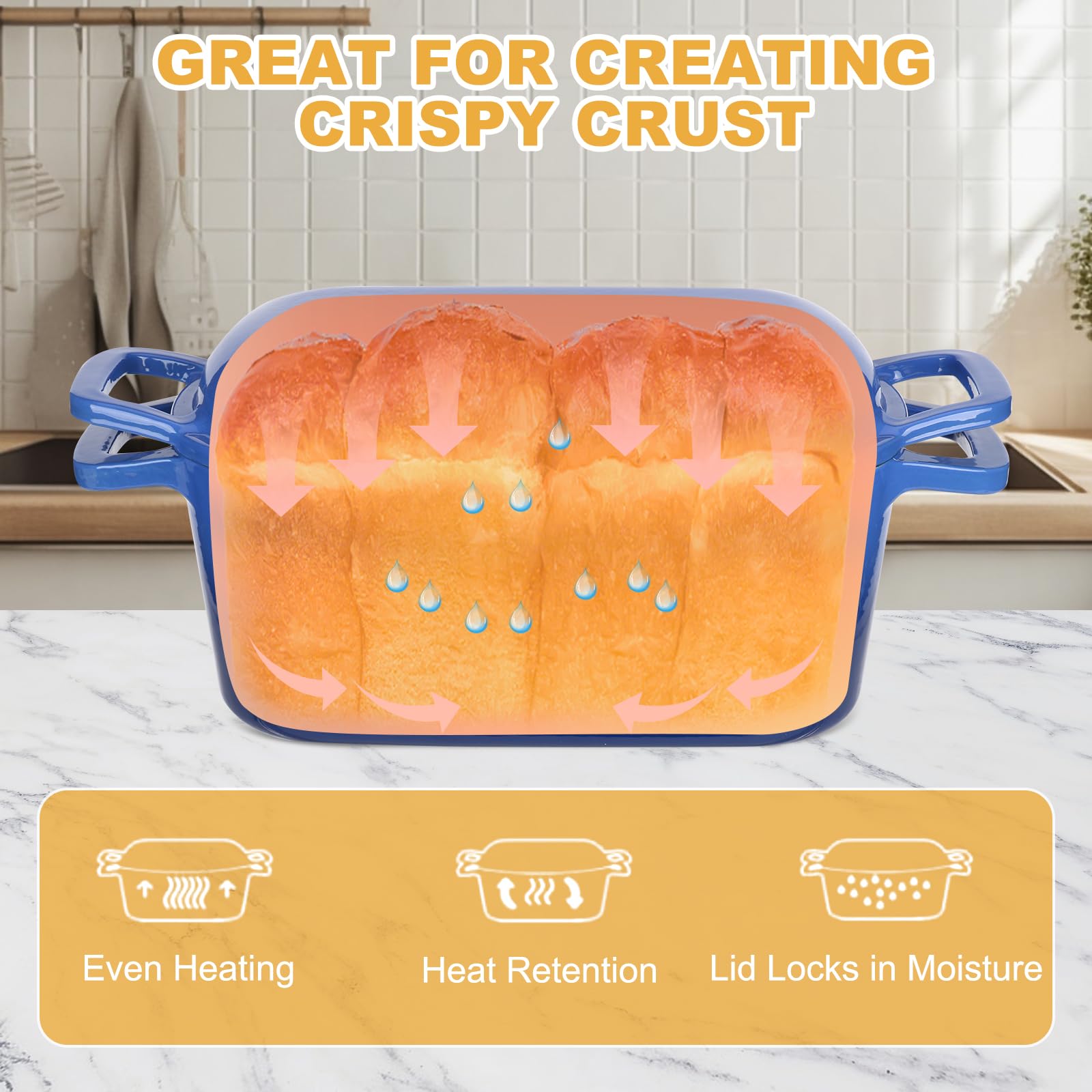 Coworm enamel surface ready for braising and slow cooking