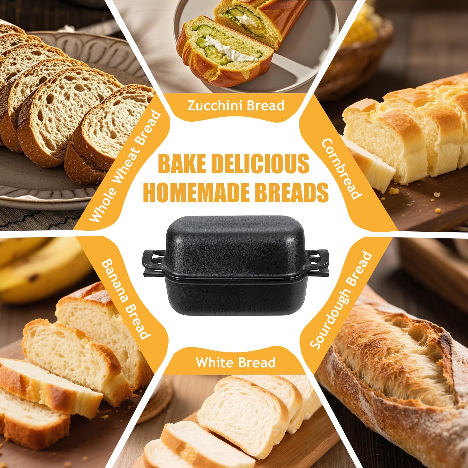 COWORM serving-ready bread loaf with a golden crust and moist interior.