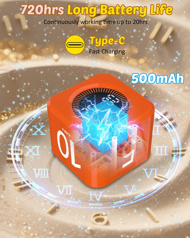 COWVTUJ Pomodoro Timer Cube orange portable design for travel and study