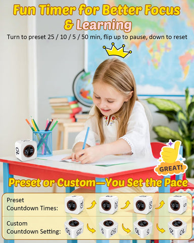 Compact side view of the COWVTUJ timer showing portable desk-friendly design