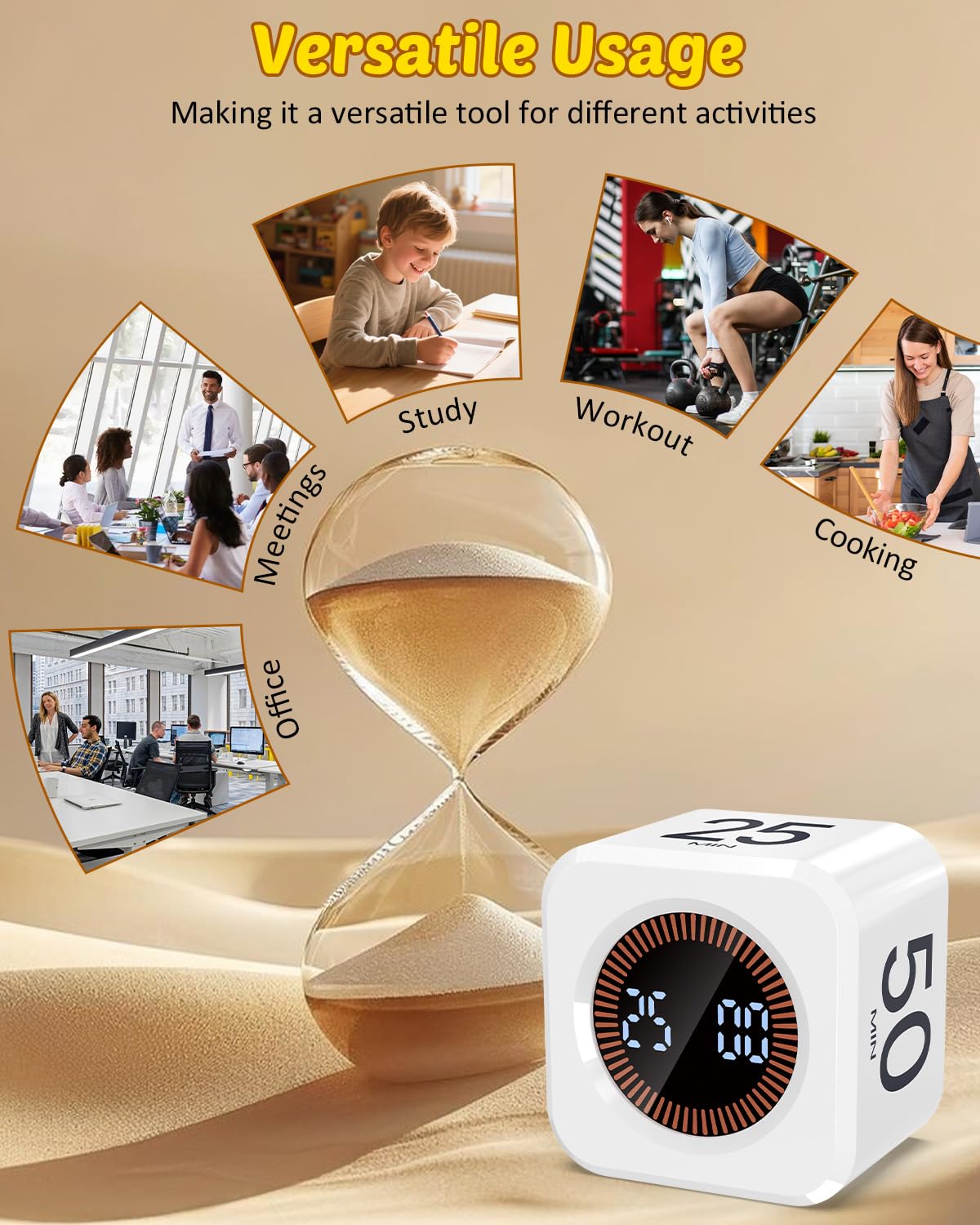 COWVTUJ timer in silent mode for quiet environments like libraries