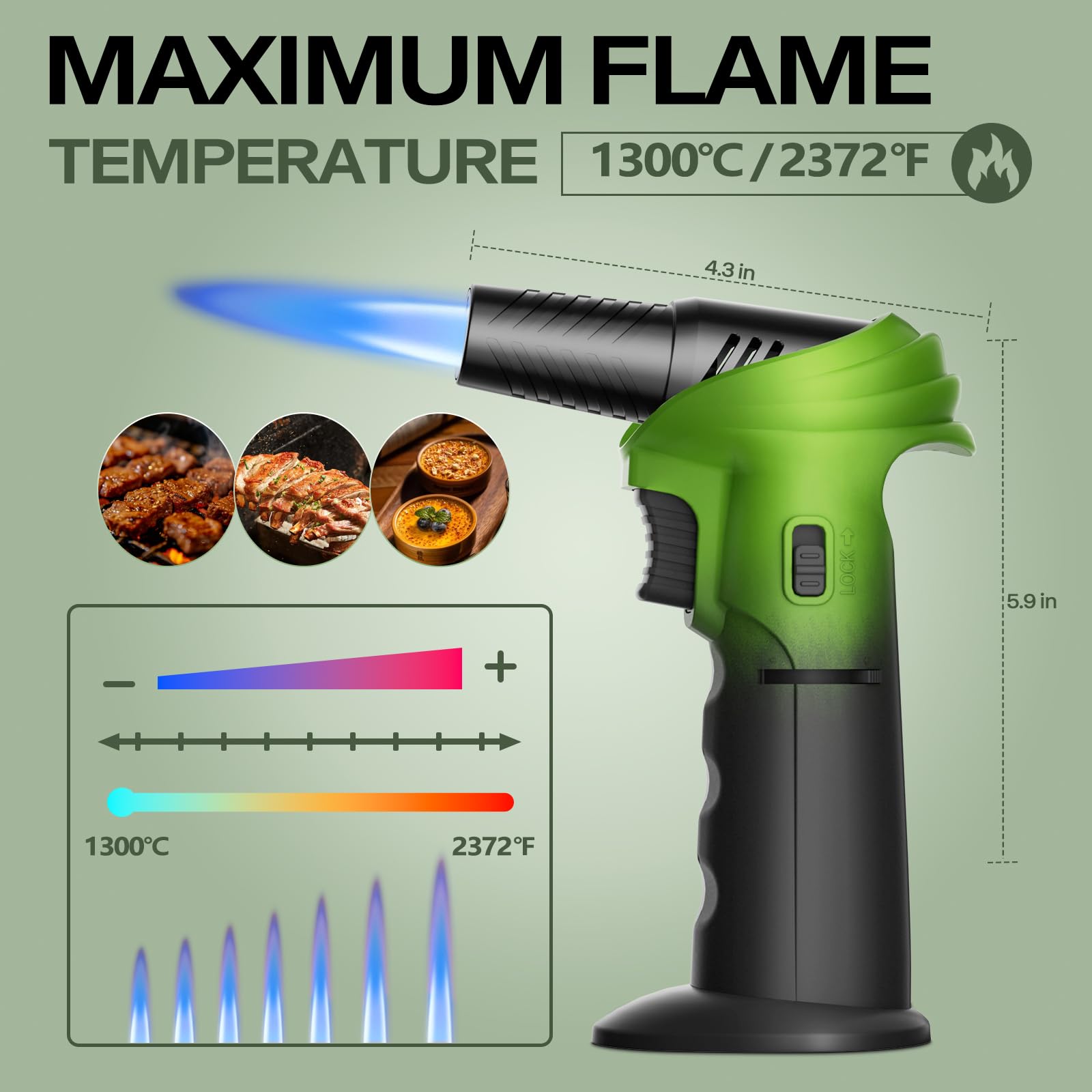 CoYlBod flame-adjustment control allows precise fuel tuning for perfect crust.