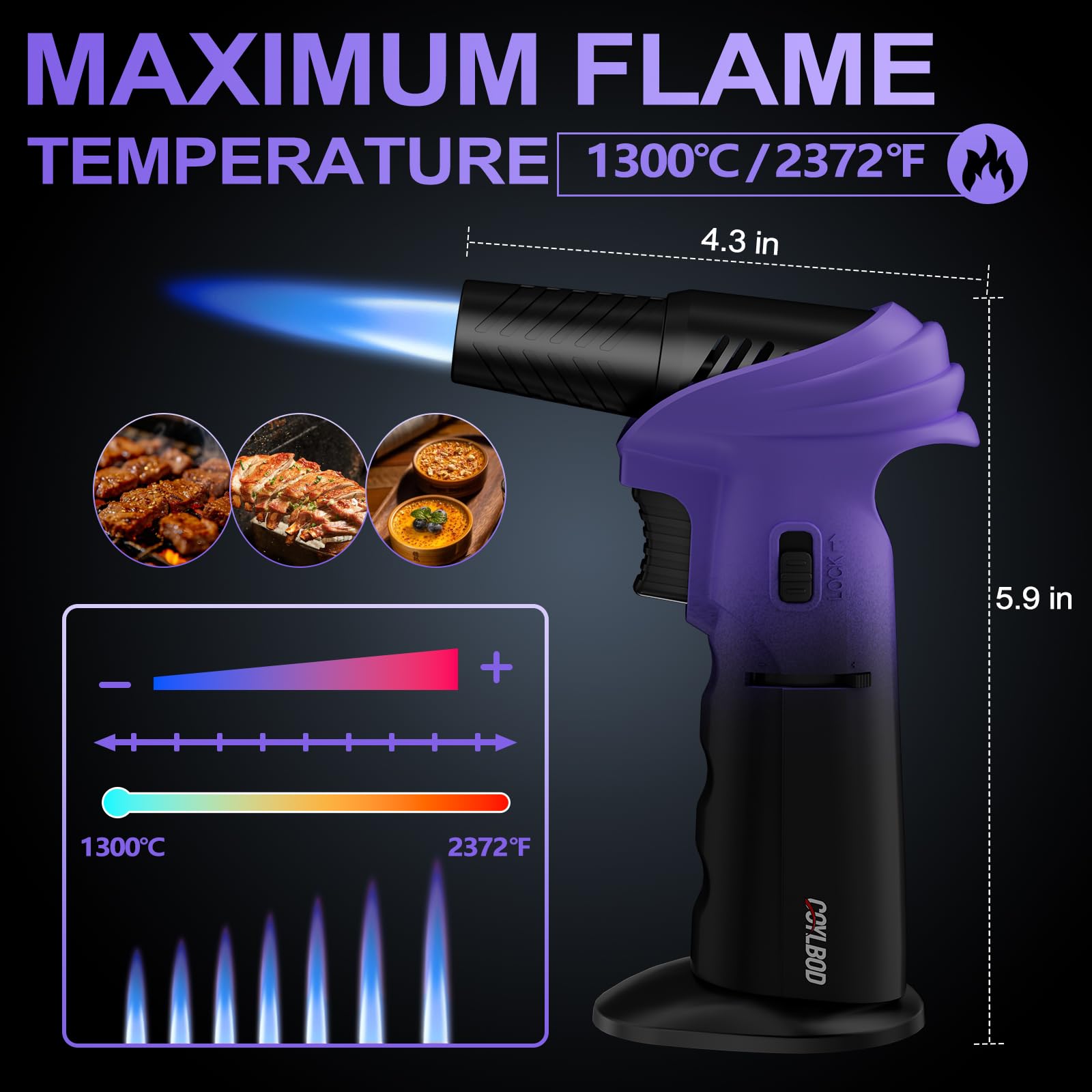 CoYlBod portable torch suitable for outdoor cooking and BBQs