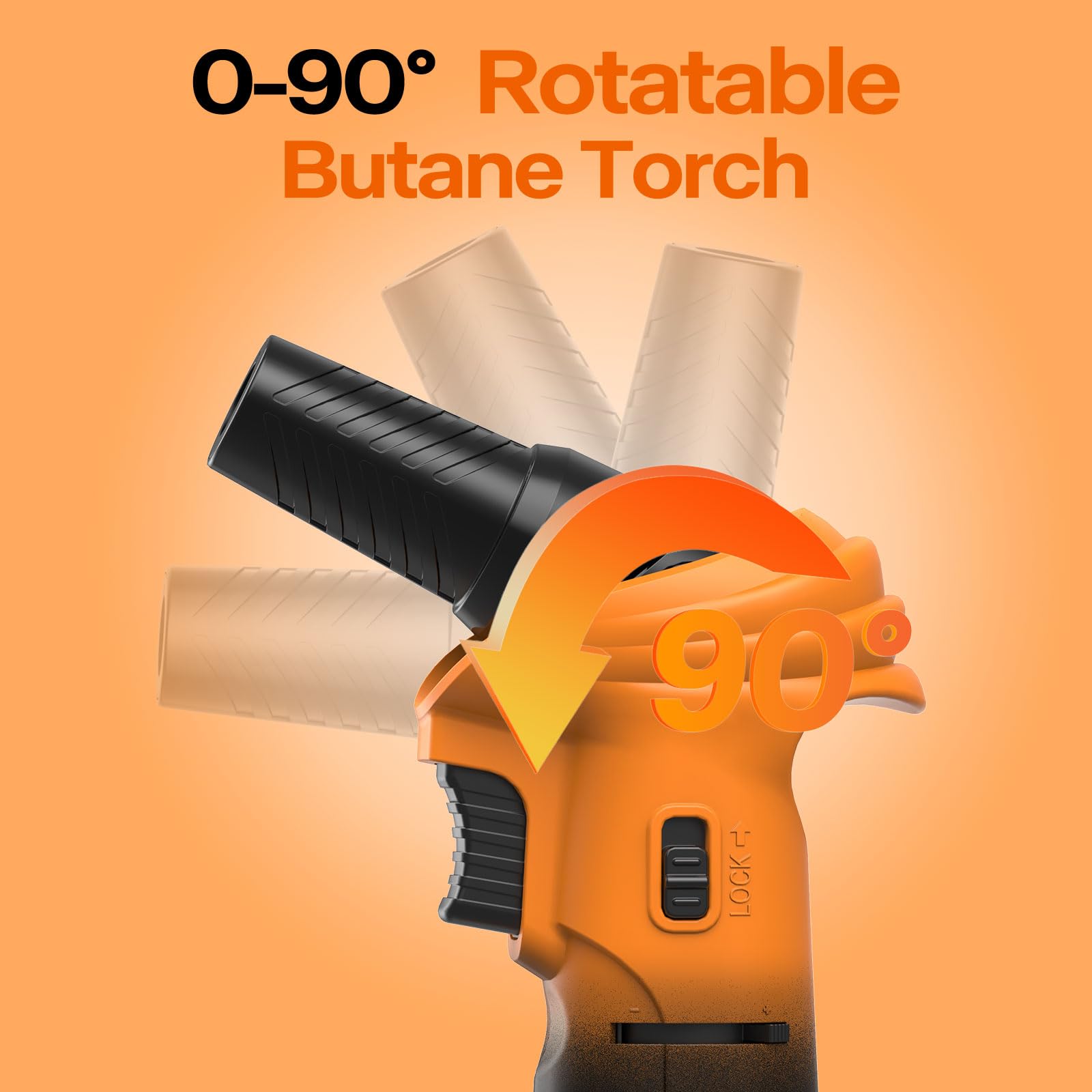 CoYlBod safety lock ensures secure storage and transport of the torch.
