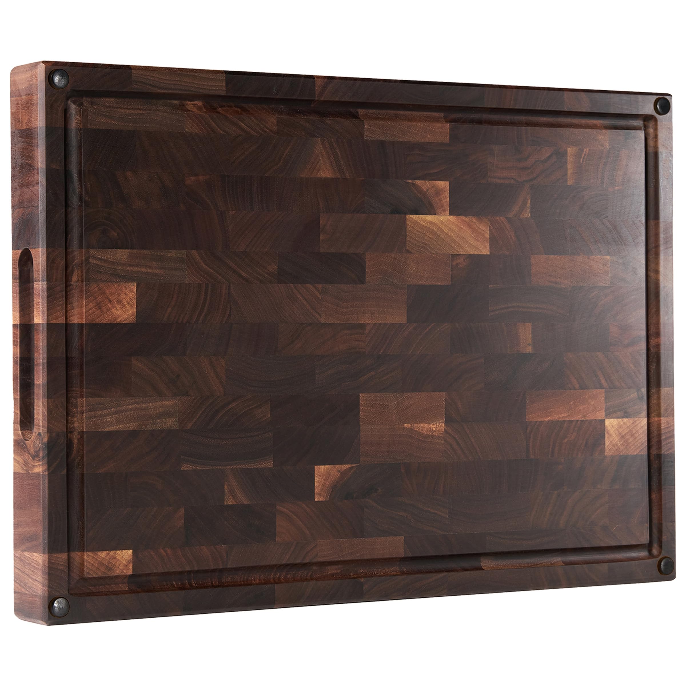 Cozifa American Black Walnut cutting board with juice groove for mess-free prep.