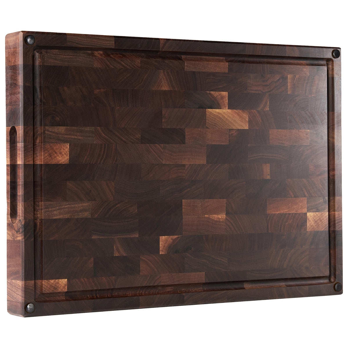 Cozifa American Black Walnut cutting board with juice groove for mess-free prep.