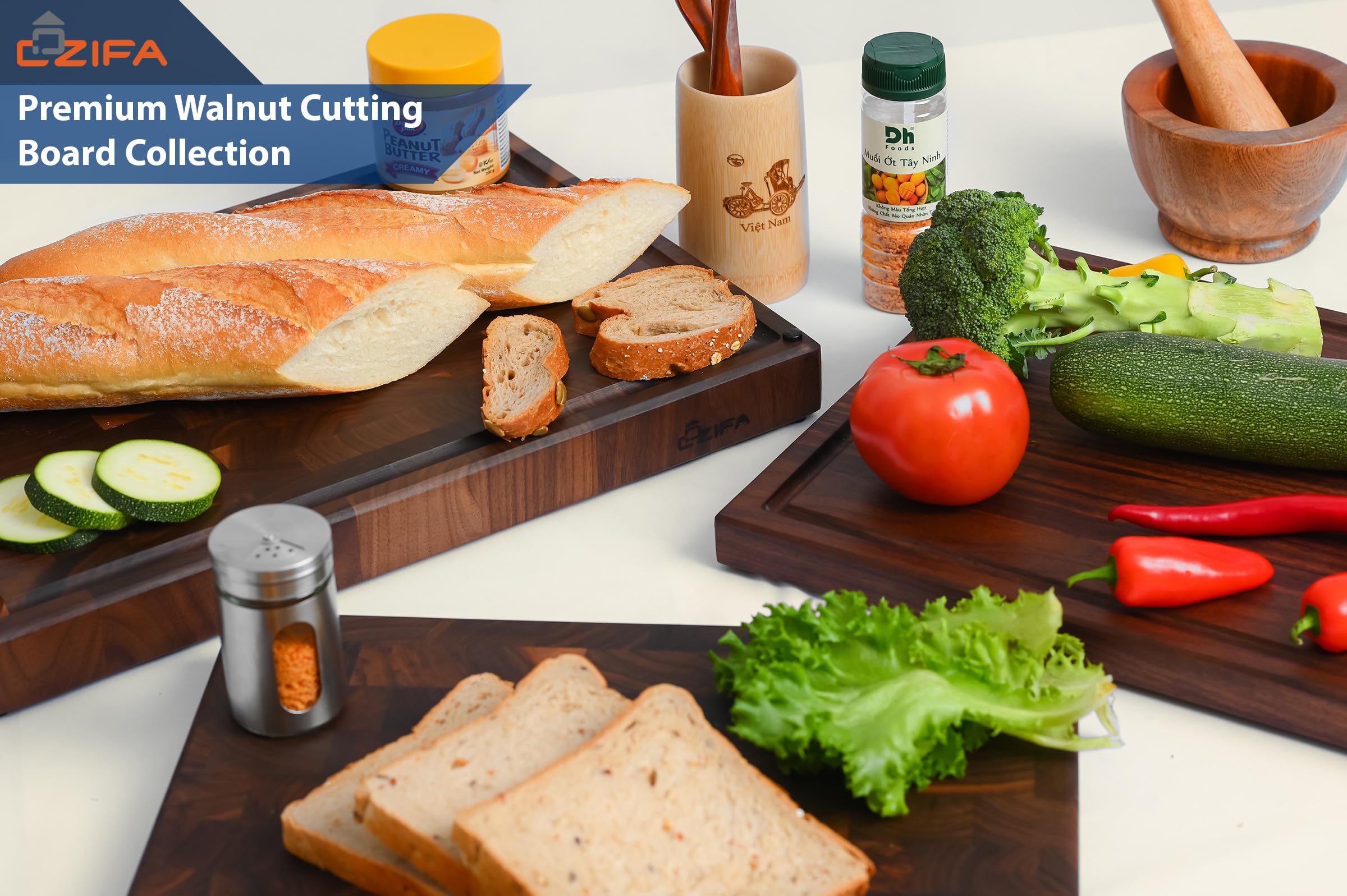 Cozifa premium end grain block resists knife marks while keeping blades sharp
