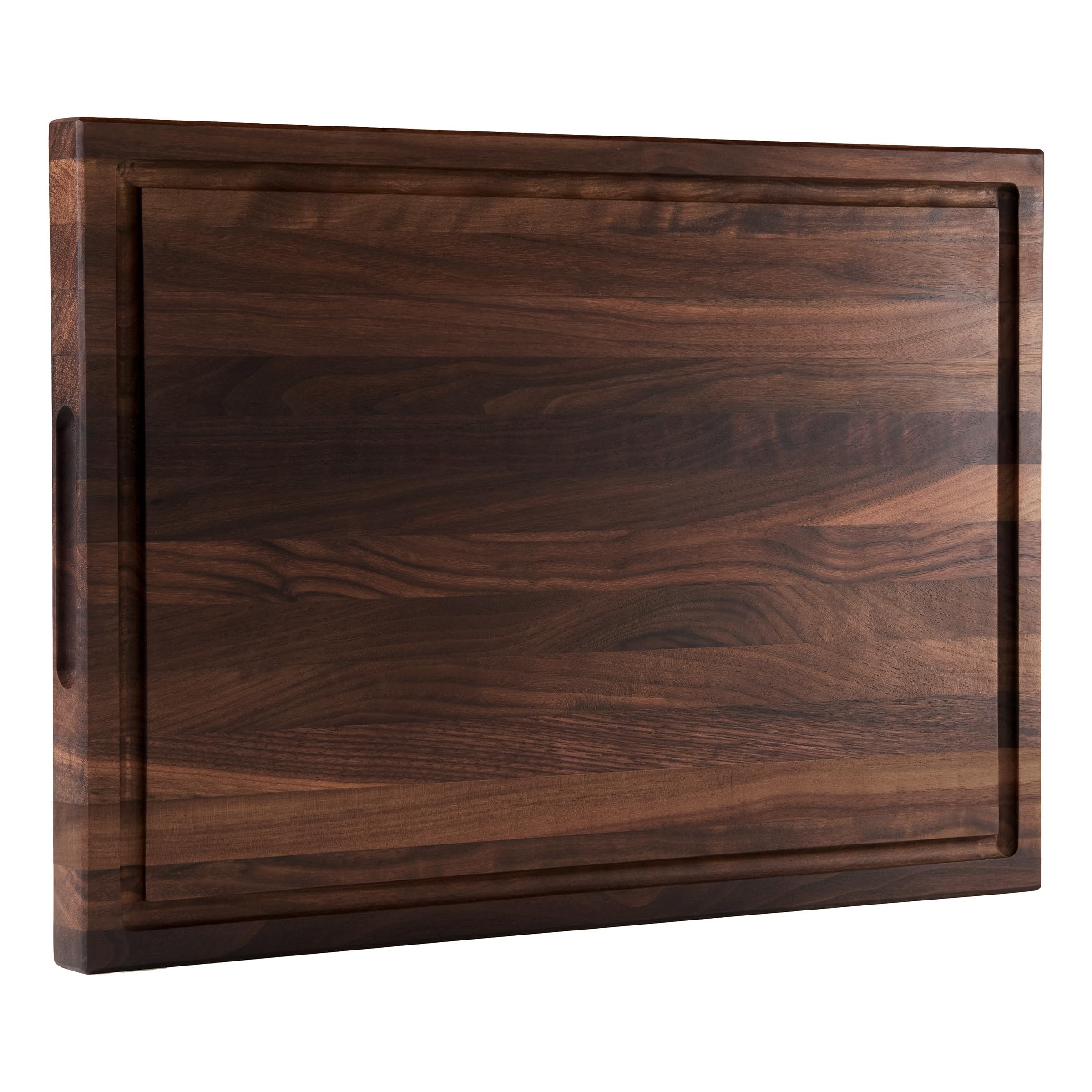 Cozifa American dark walnut cutting board top view, ideal for precise prep.