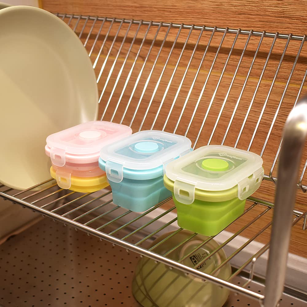 Cozihom collapsible container with clip-on lid demonstrates portable, space-saving design.