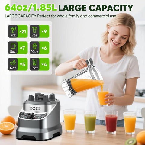 COZII 7 preset programs simplify consistent blending results.
