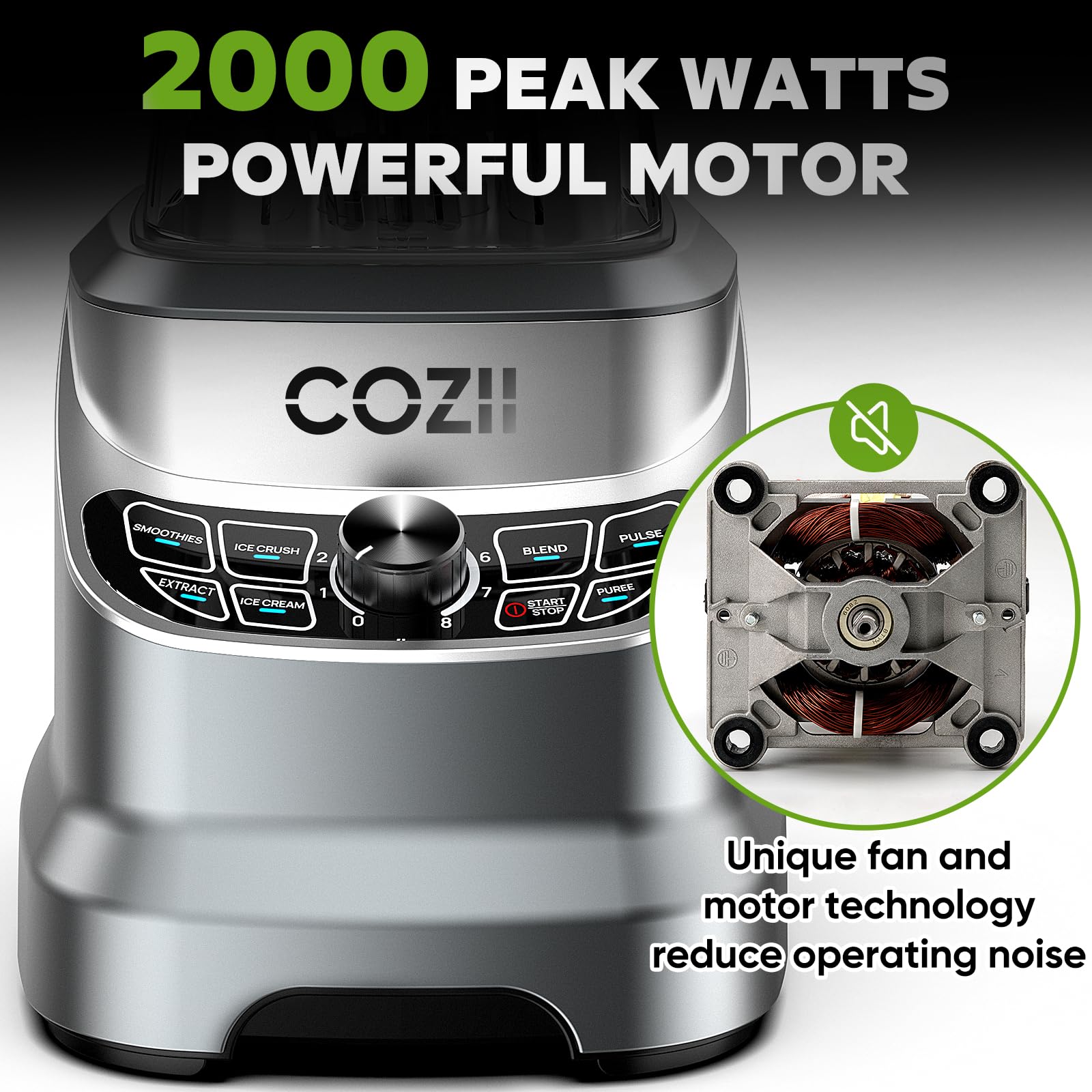 COZII blender digital touch panel for easy one-touch presets