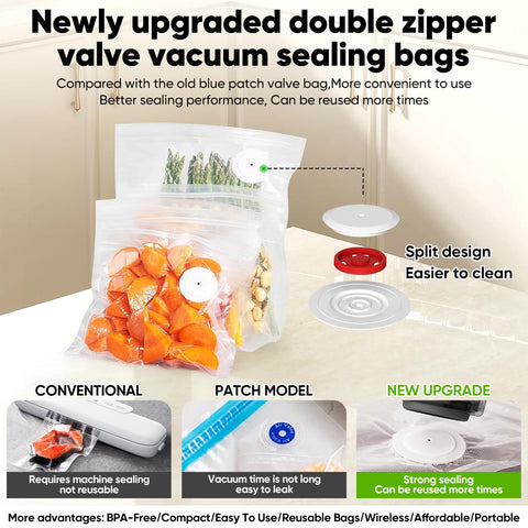COZII Food Saver vacuum sealer—60KPa suction for fresher results