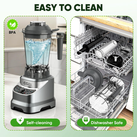 COZII versatile blender handles nut butter, soups, dips, and dressings.