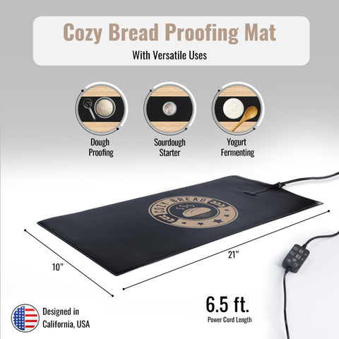 Cozy Bread dough-riser-heating-mat maintains steady temperature for reliable proofing