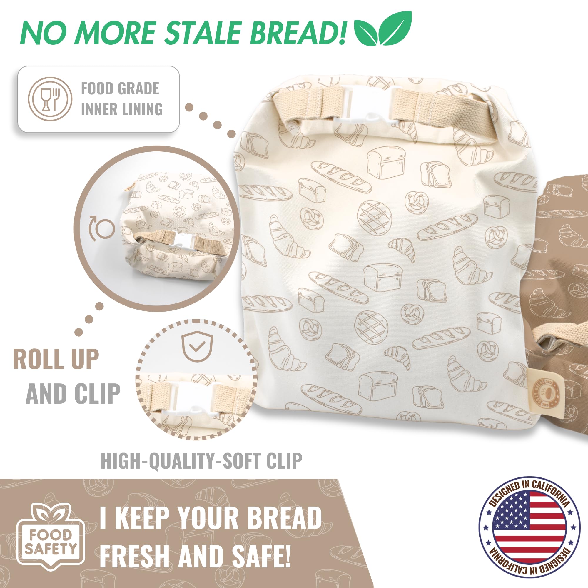 Cozy Bread kitchen patterned bags combining style with practical bread storage