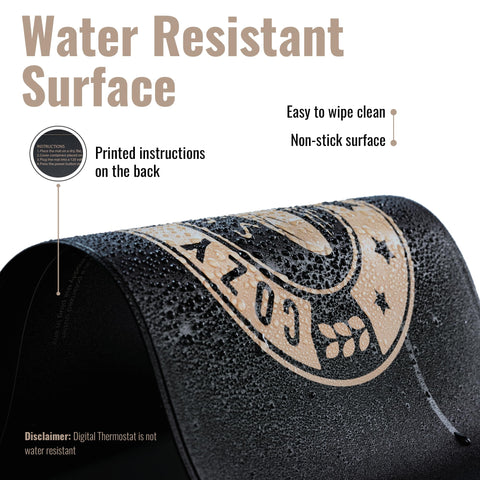 Cozy Bread thermostat-controlled-warming-mat with 70-120°F range helps dough rise evenly