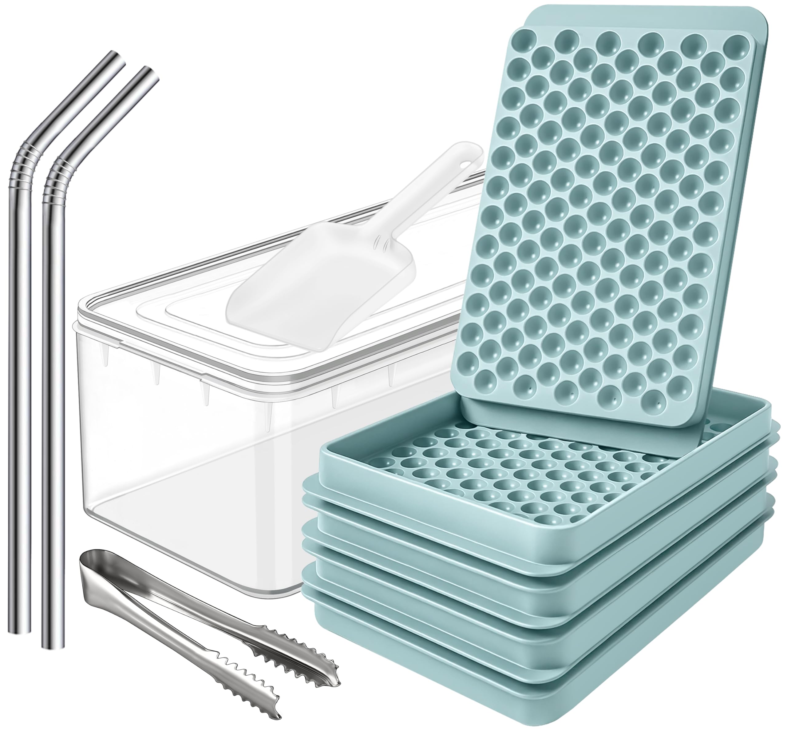 Cozy Kitchen Essentials pebble ice tray set showing four compact trays for steady mini round ice