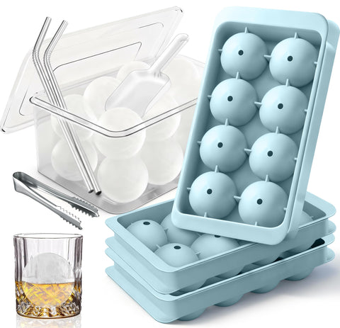 Cozy Kitchen Essentials round ice tray shows 8 large balls ideal for slow melting