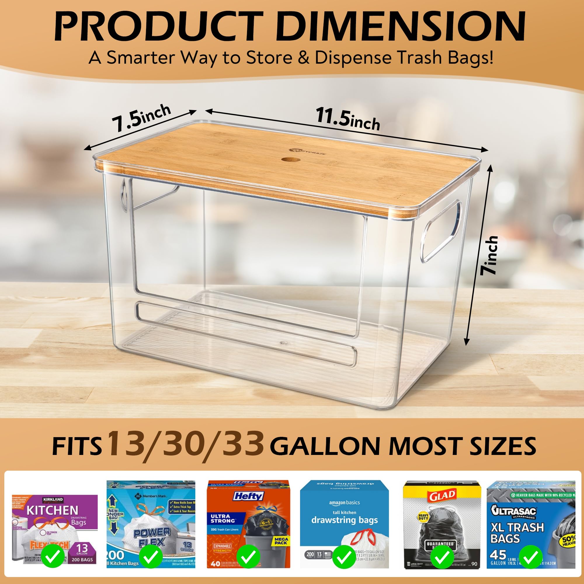 COZYCRAZE under-sink organizer with anti-slip base keeps bags stable