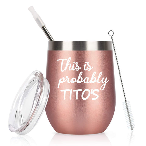 CozyHome this is probably Tito's wine tumbler in rose gold 12oz, ideal for gifting.