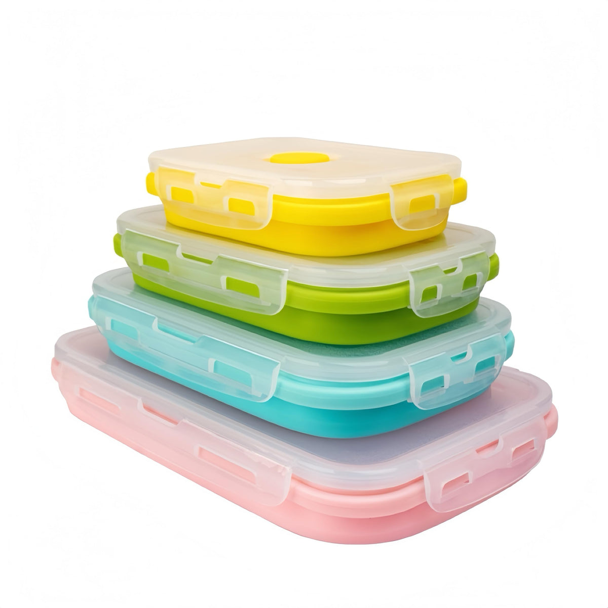 CozyKit 350ml collapsible container with clip-on lid for compact lunch storage.