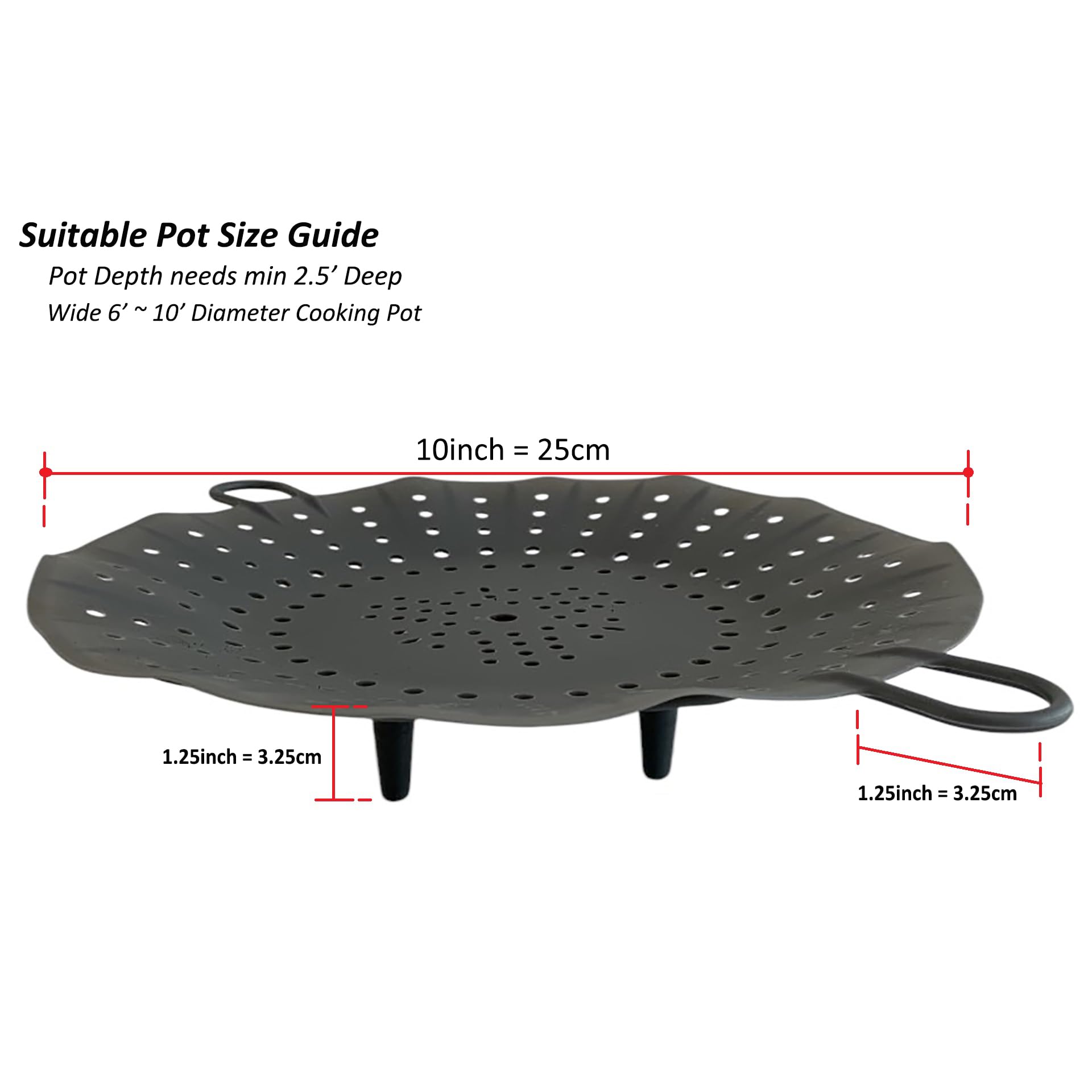 Cozymomdeco steamer basket with heat-resistant handle for safe, easy removal.