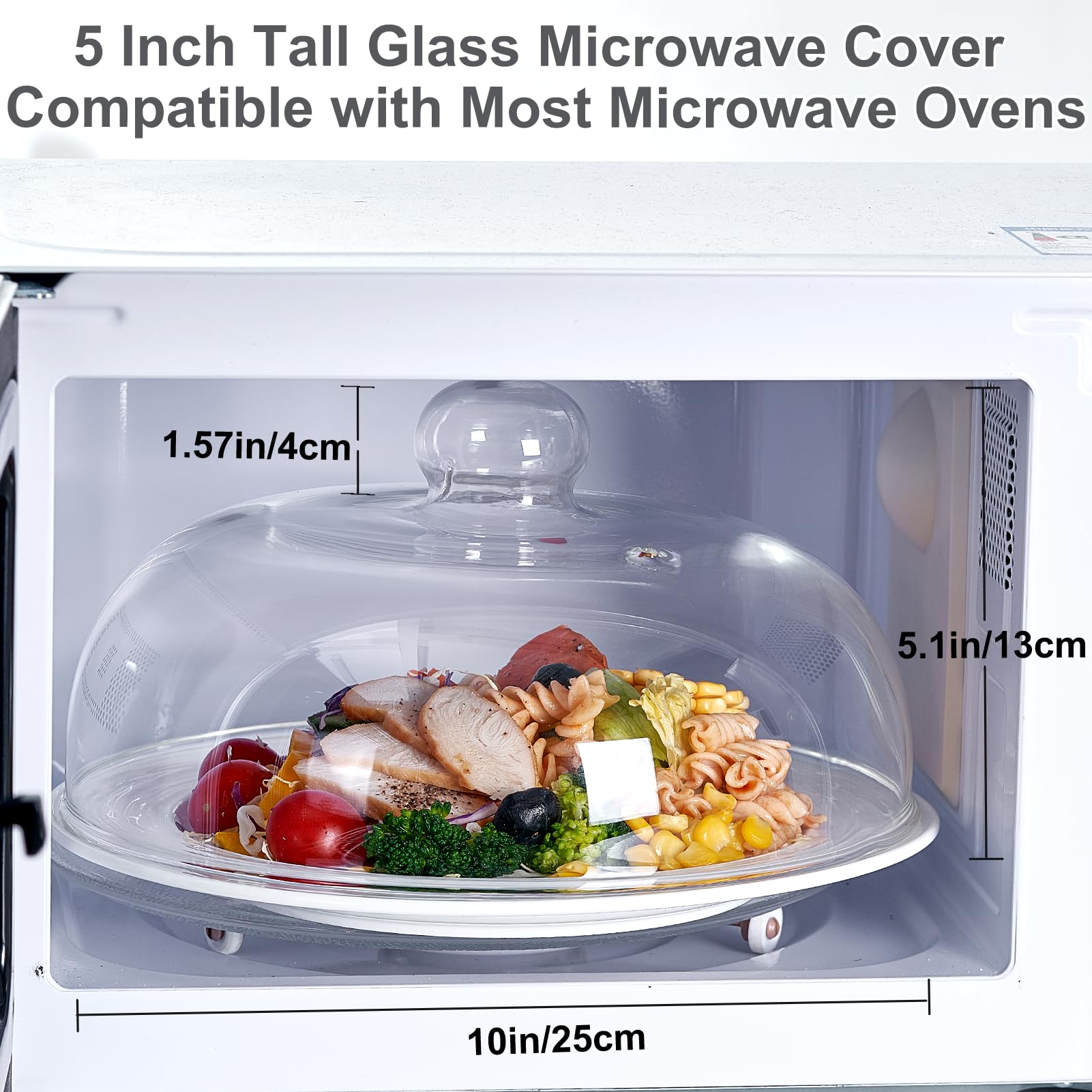 CozyState 10-inch diameter glass lid fits most bowls for versatile use.