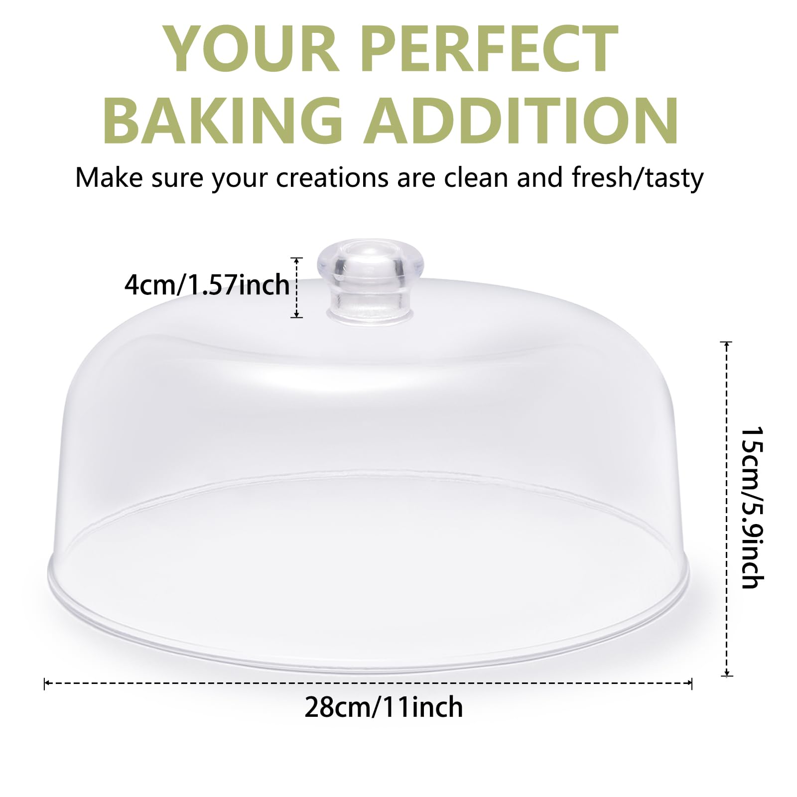 CozyState cake dome display sits atop stands to showcase desserts beautifully.