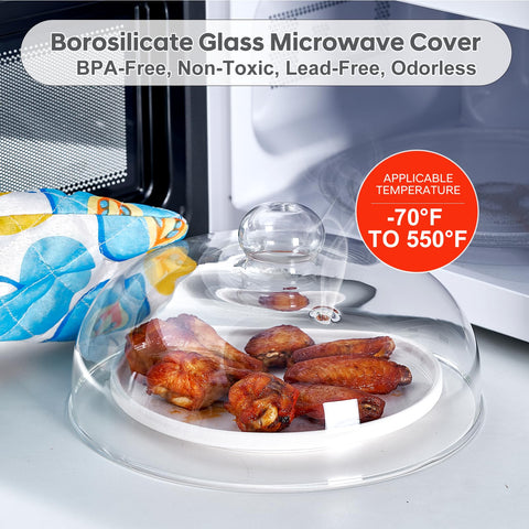 CozyState glass microwave lid with vent hole reducing steam buildup.