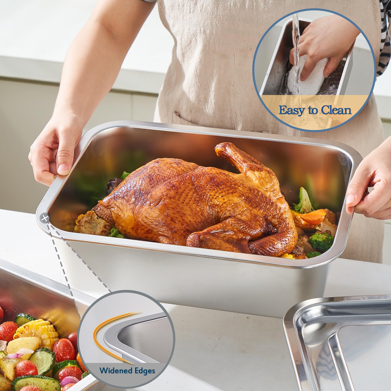 CozyState lasagna pan labeled as dishwasher-safe for easy cleanup.