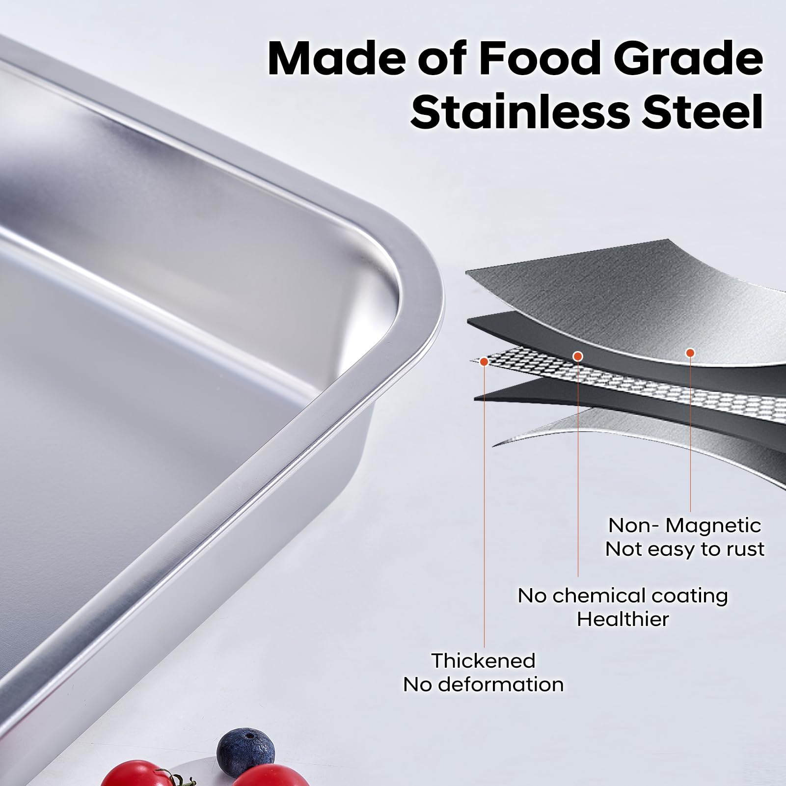 CozyState lasagna pan in oven, evenly heating up to 500°F.