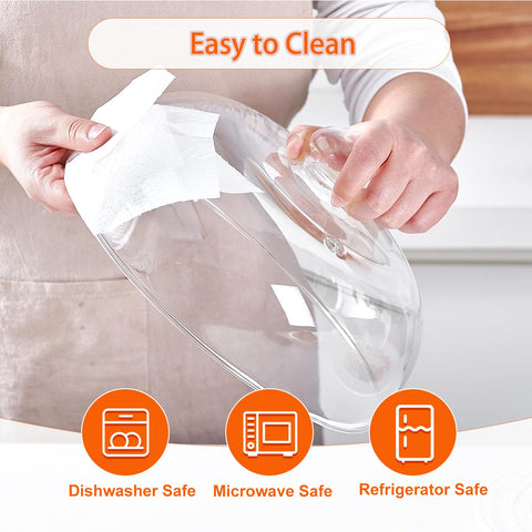 CozyState lightweight glass microwave lid for convenient reheating.