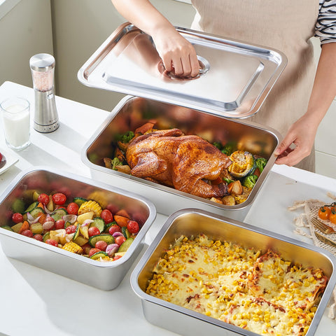 CozyState stainless steel lasagna pan with nonstick surface for easy release