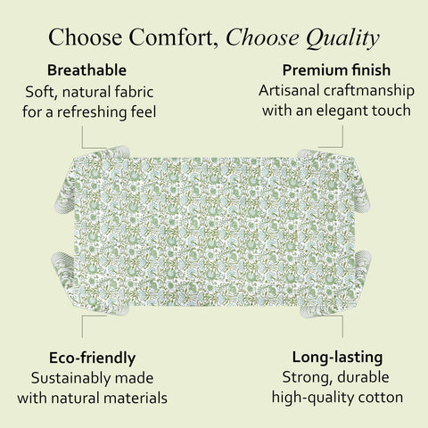 CPC hand-stamped Indian block print texture enhances any table.