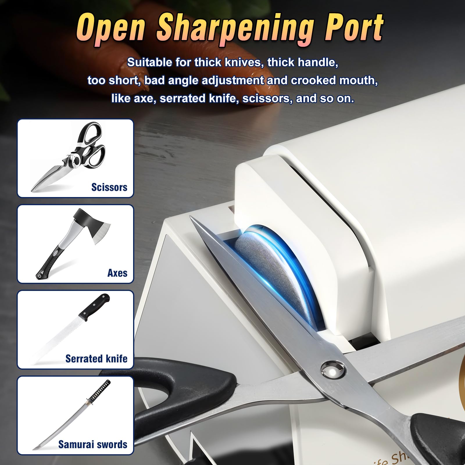 Cpckstands hidden knife sharpener rod extends 10 to 20 cm for precision honing