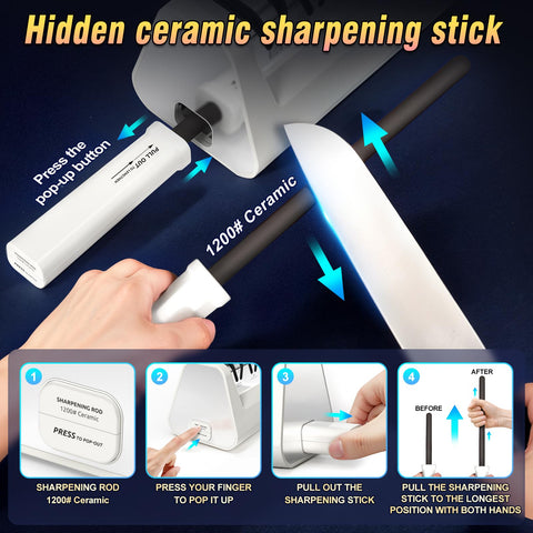 Cpckstands low-noise motor keeps countertop quiet during sharpening