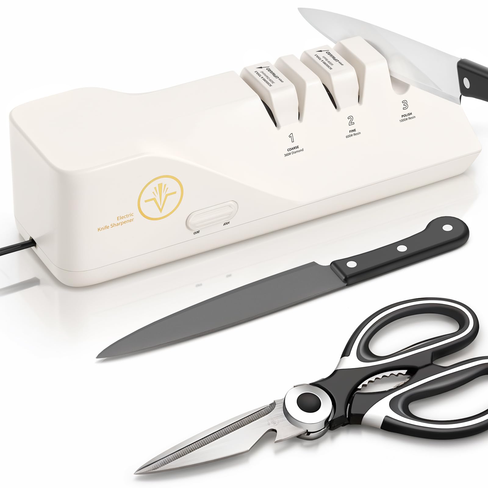 Cpckstands professional sharpener front view shows 100% diamond abrasives for quick edge refresh.