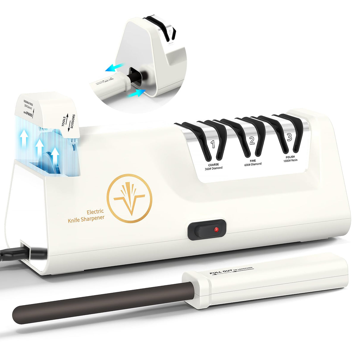 Cpckstands professional knife sharpener with diamond abrasives restores sharp edges quickly