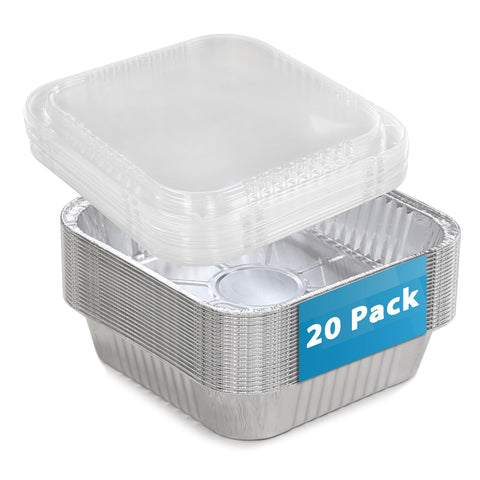 CQKEDMA 8x8 pans with clear lids for quick visibility of food during service