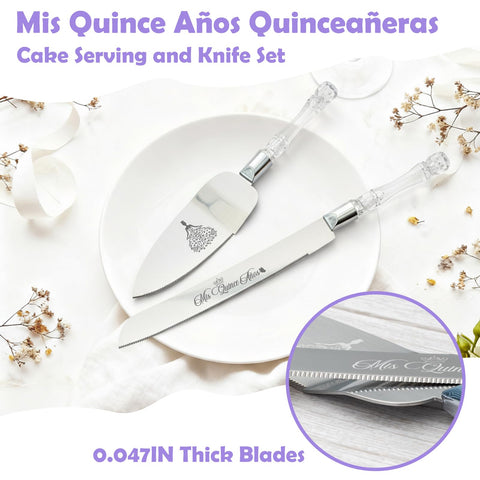 CQNET Mis Quince Años server with embossed design for precise serving