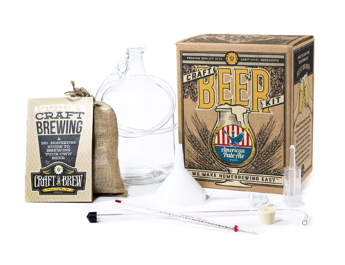 Craft A Brew American Pale Ale kit carboy for beginners making one-gallon beers at home.