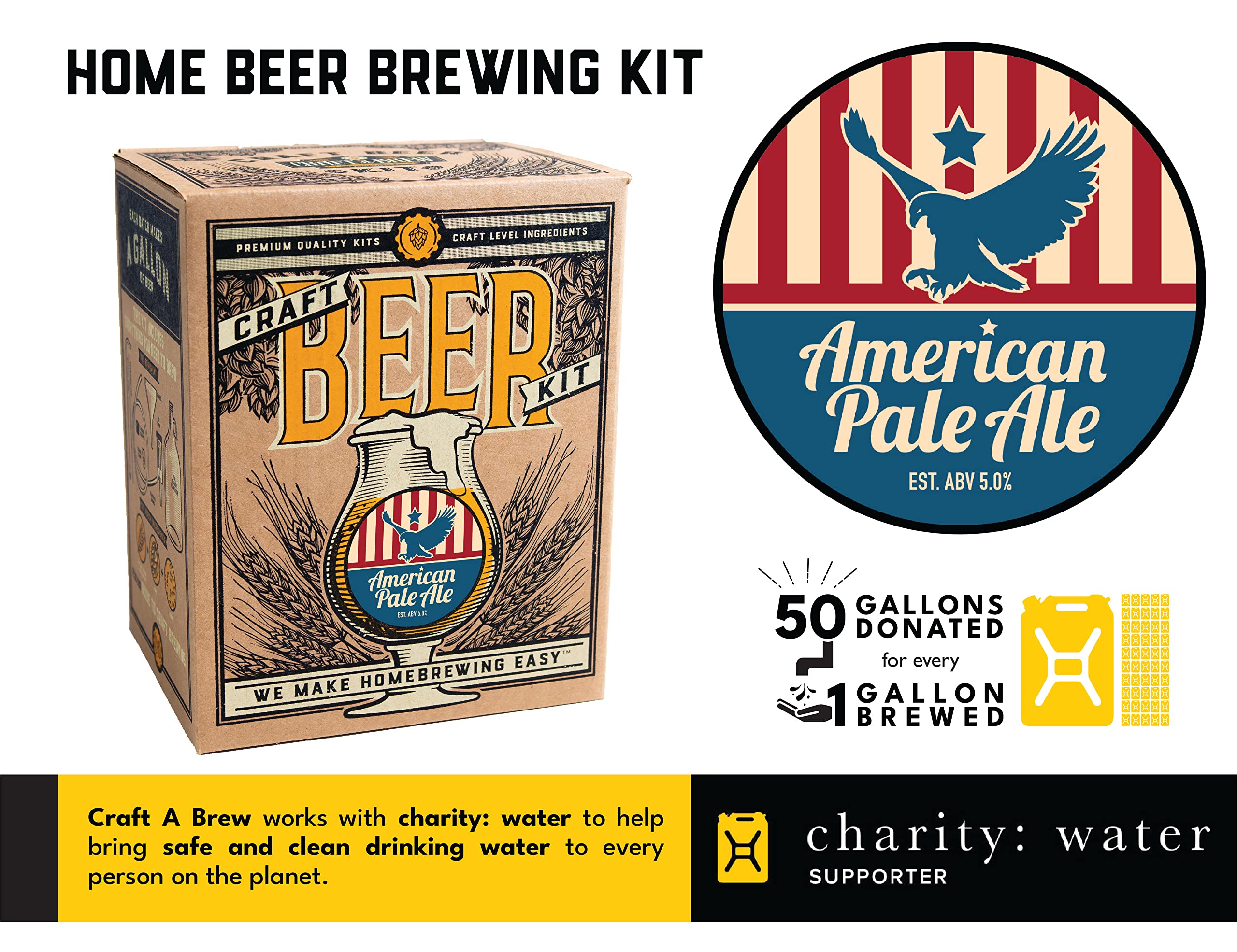 Craft A Brew American Pale Ale kit funnel enables clean transfers and less mess.